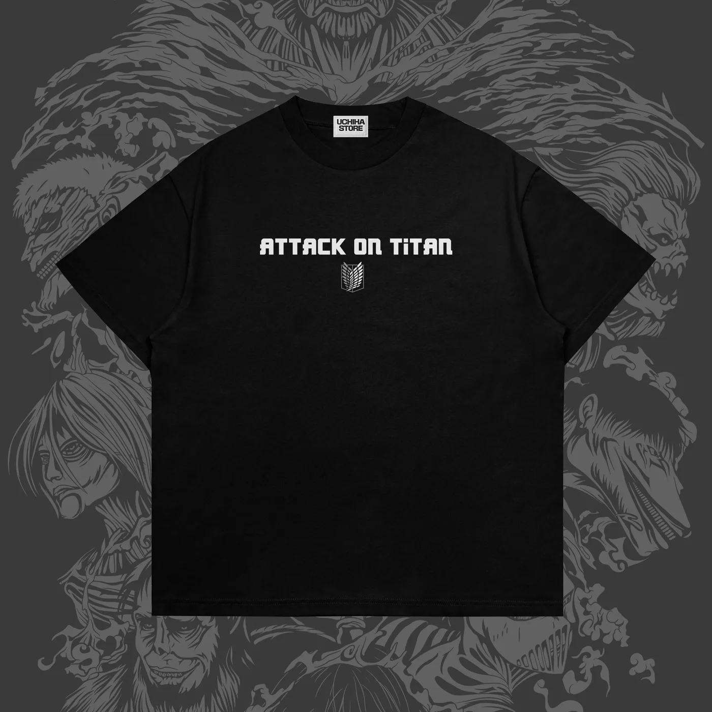 Attack On Titan Shirt (Black), front view