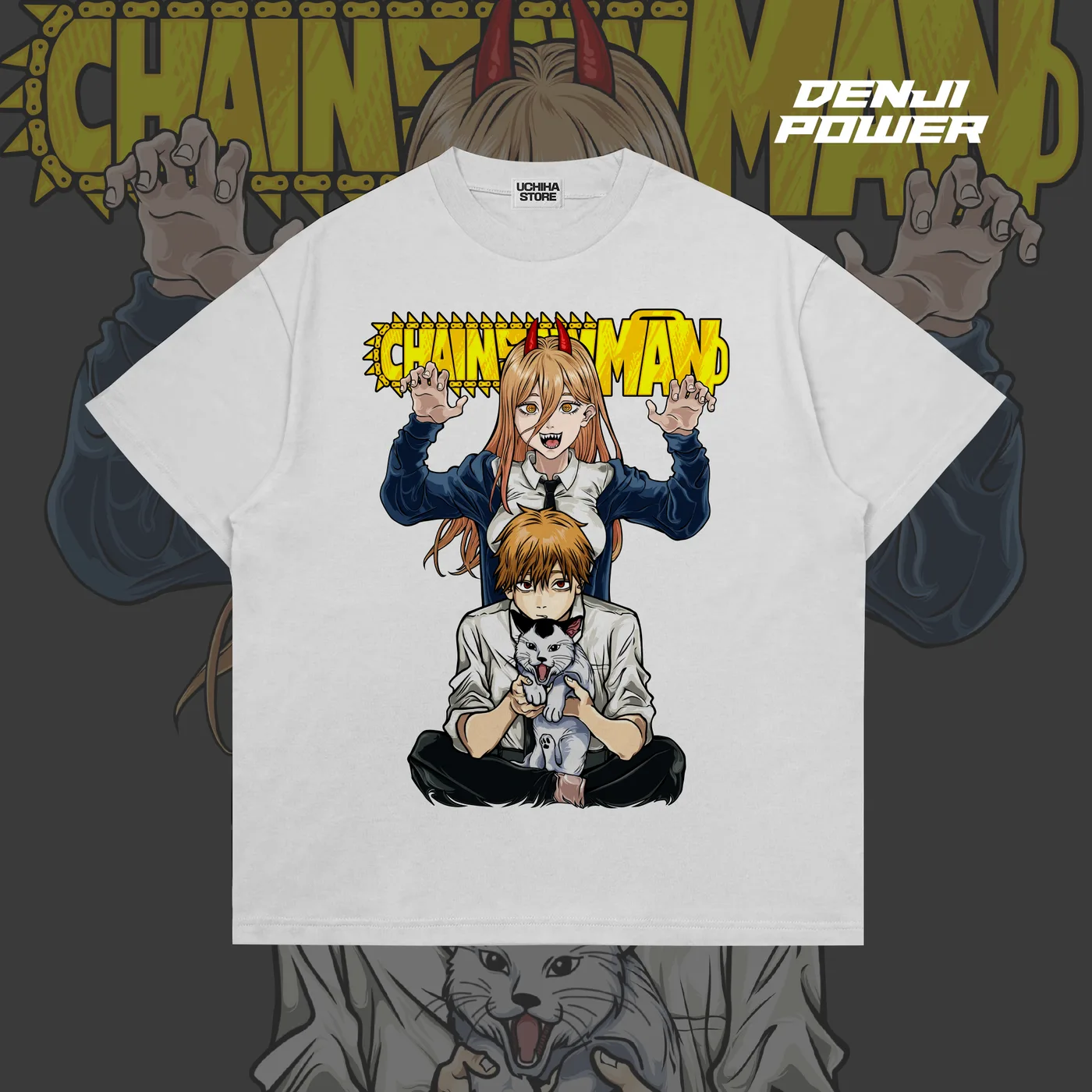 Denji Power Chainsaw Man Shirt (White)
