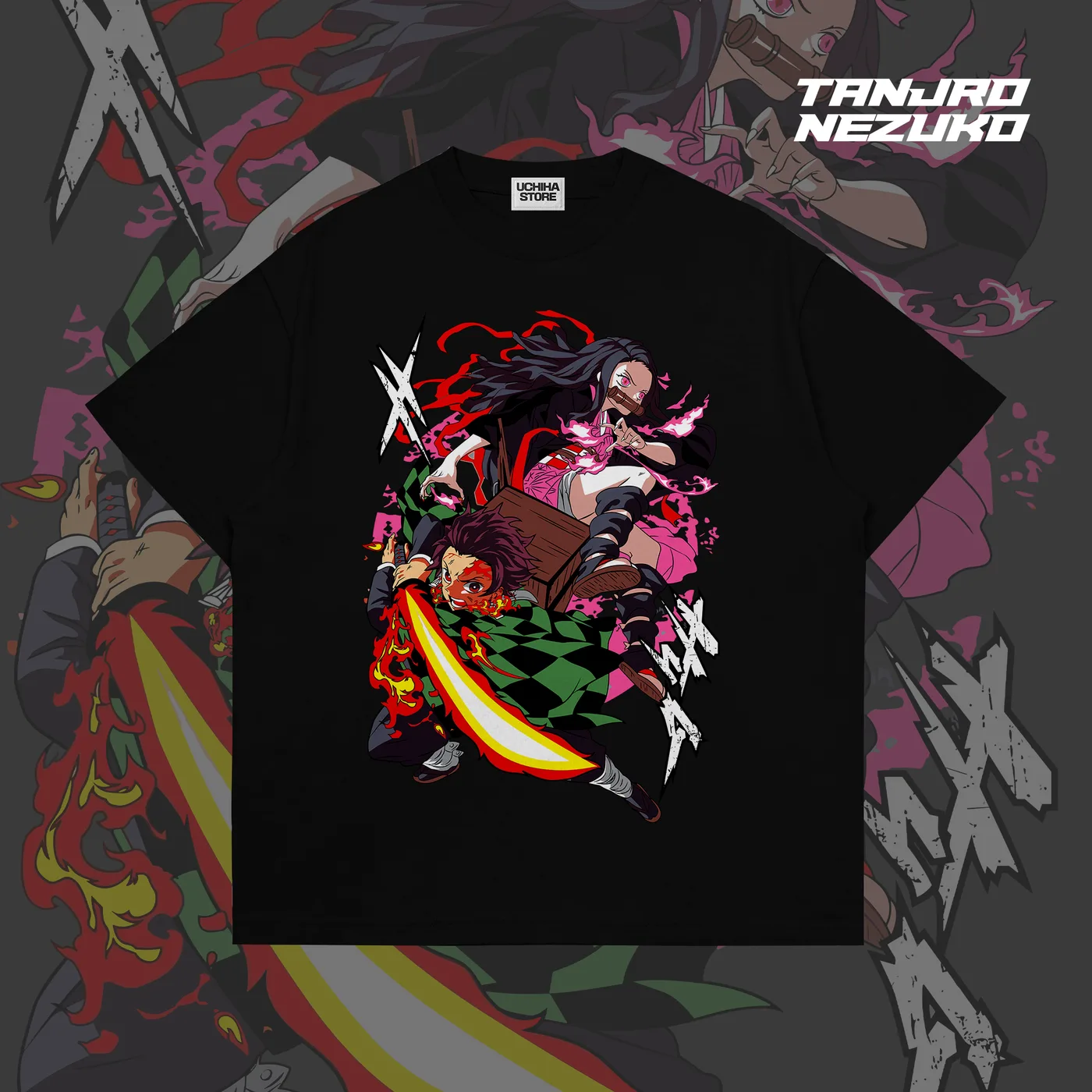 Tanjiro &nezuko Demon Slayer Shirt (Black)
