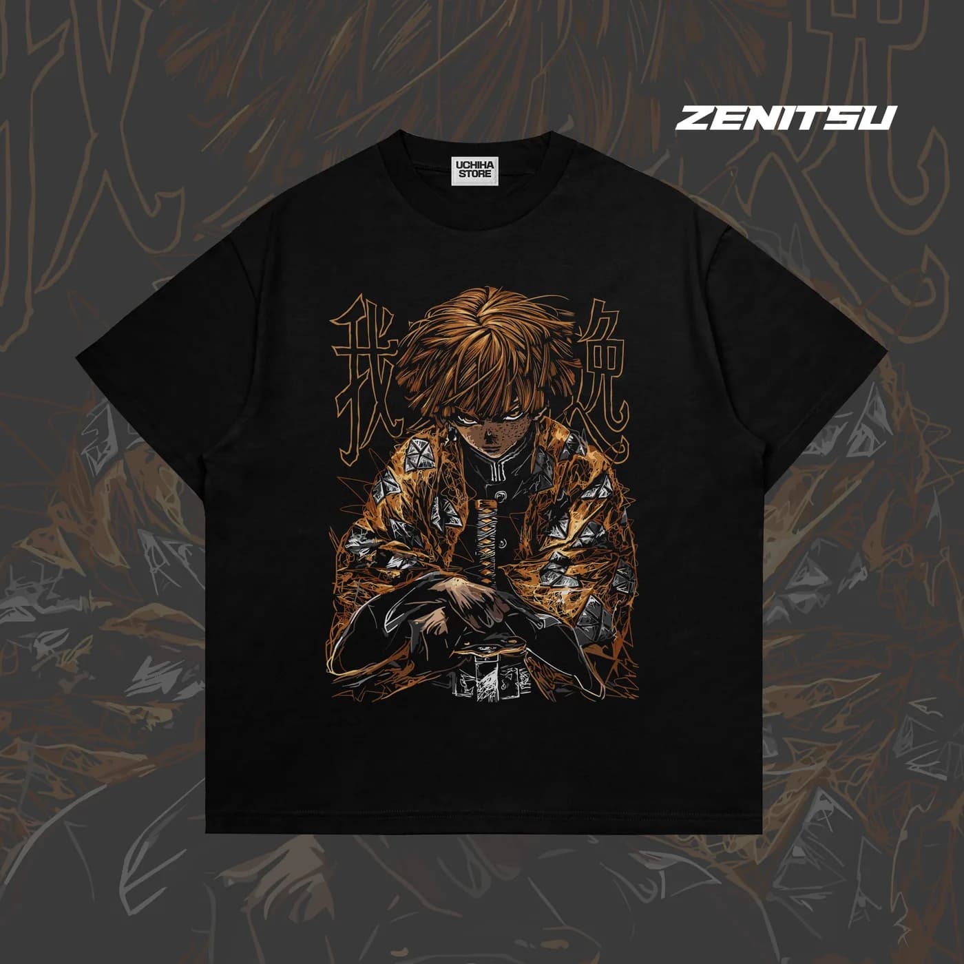 Zenitsu Thunder Demon Slayer Shirt (Black)